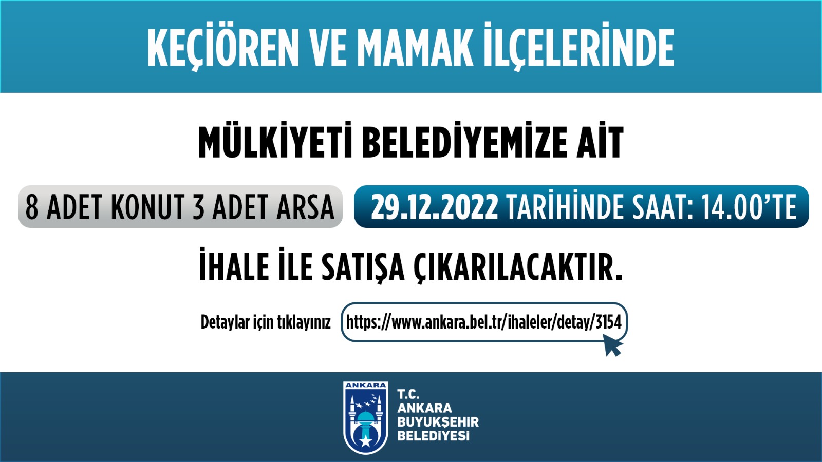 ABB 11 TAŞINMAZI İHALE YOLUYLA SATIŞA ÇIKARIYOR