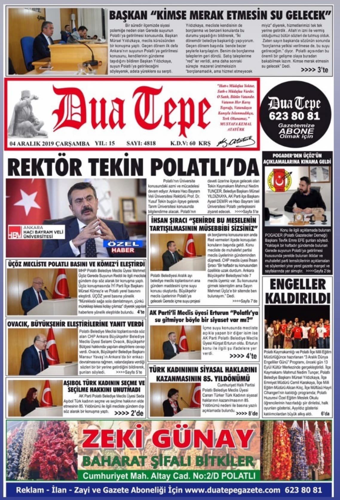POLATLI’NIN SESİ DUATEPE GAZETESİ ÇOK YAKINDA YAYINDA !