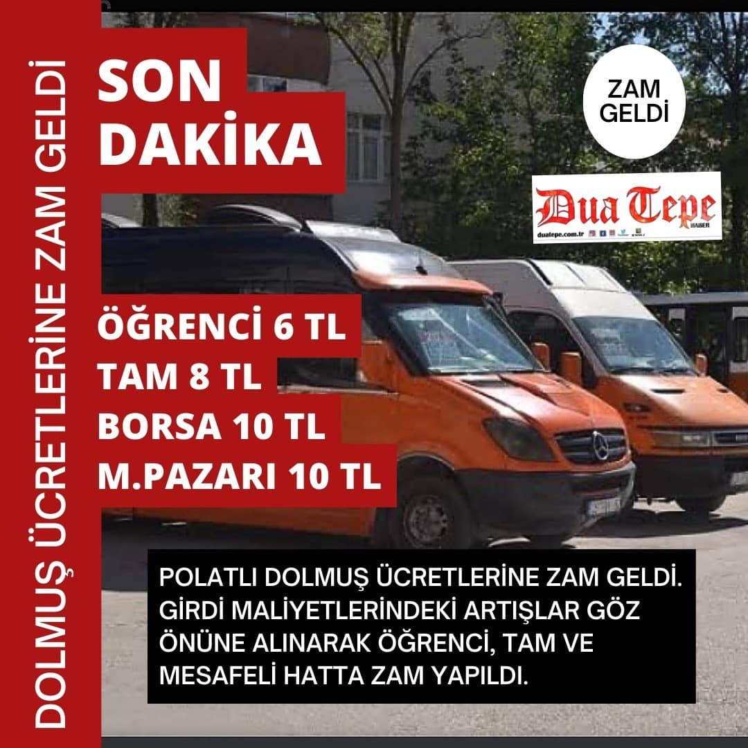 POLATLI DA DOLMUŞ ÜCRETLERİNE ZAM GELDİ